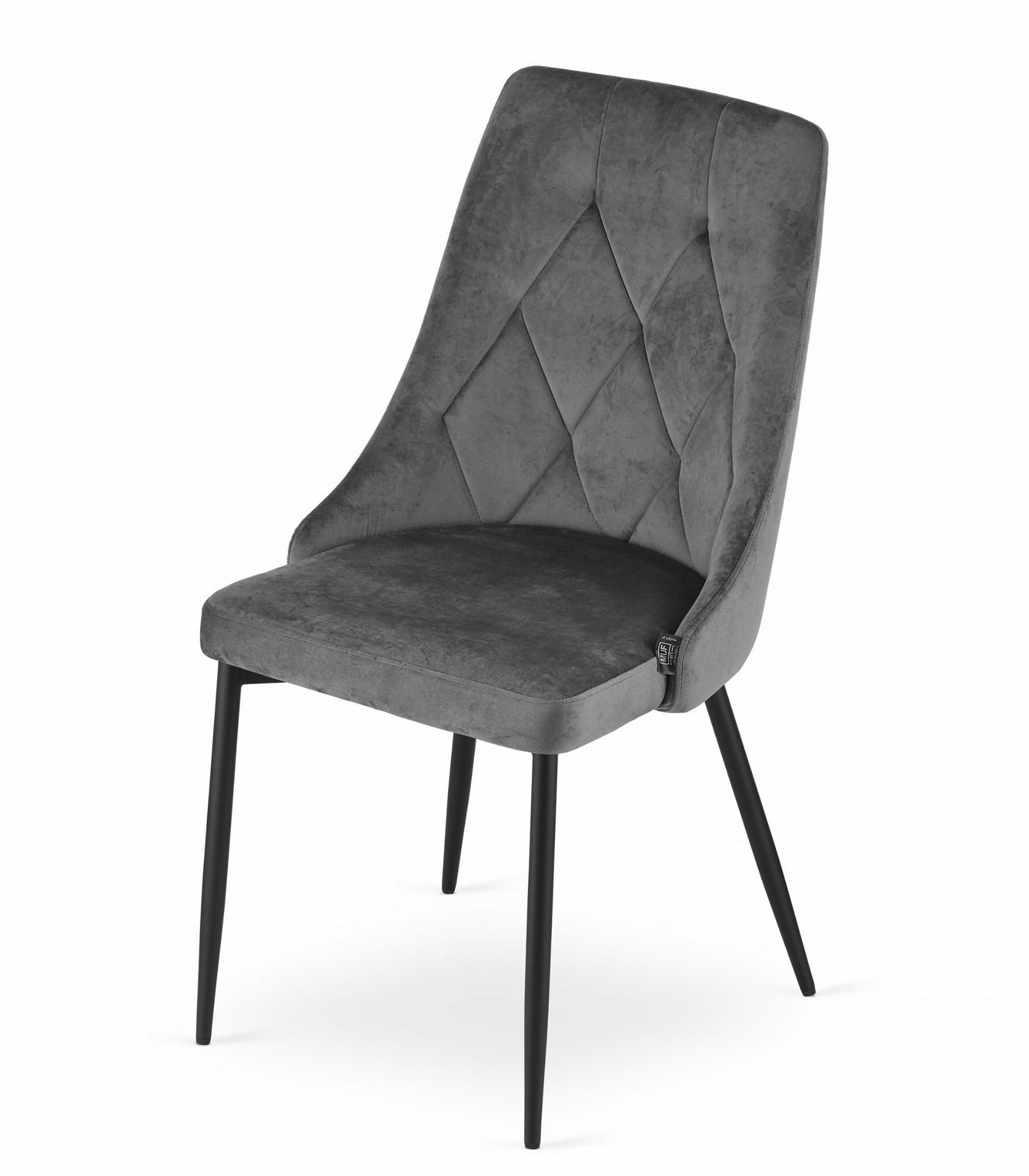 Velvet eetkamerstoel IMOLA - 48,5x61x93,5cm - donker grijs