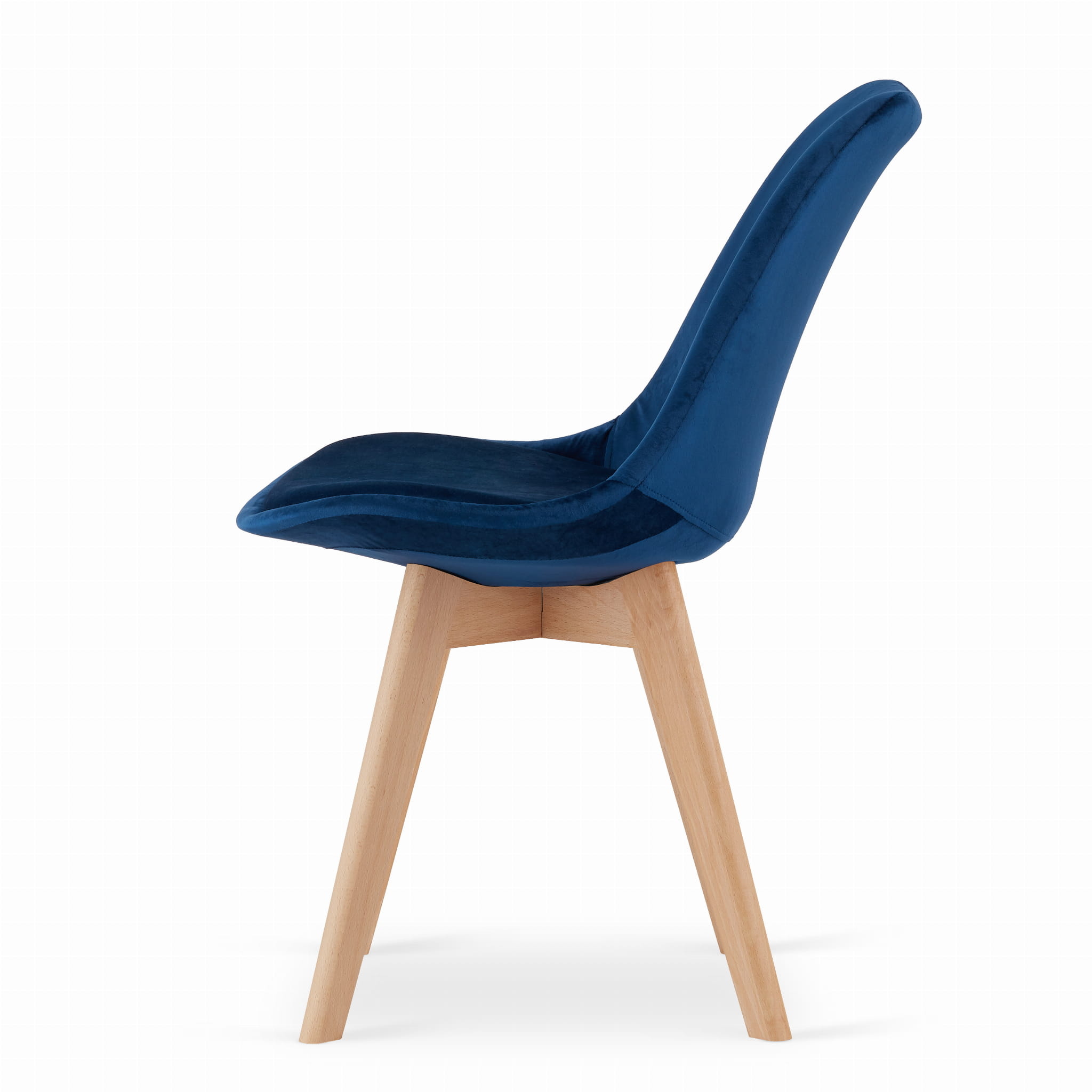 Velvet eetkamerstoel NORI - 48,5x54x84cm - blauw