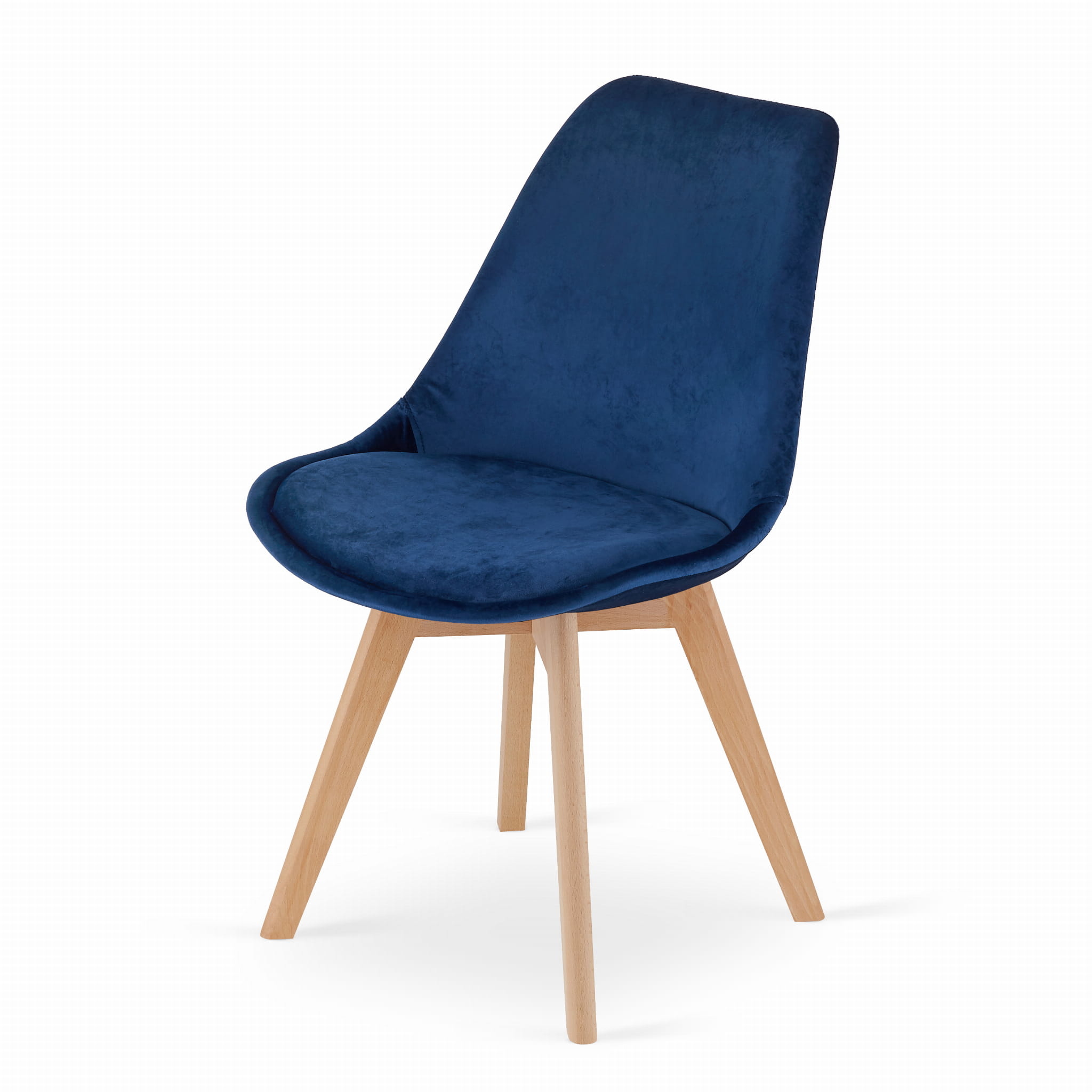 Velvet eetkamerstoel NORI - 48,5x54x84cm - blauw