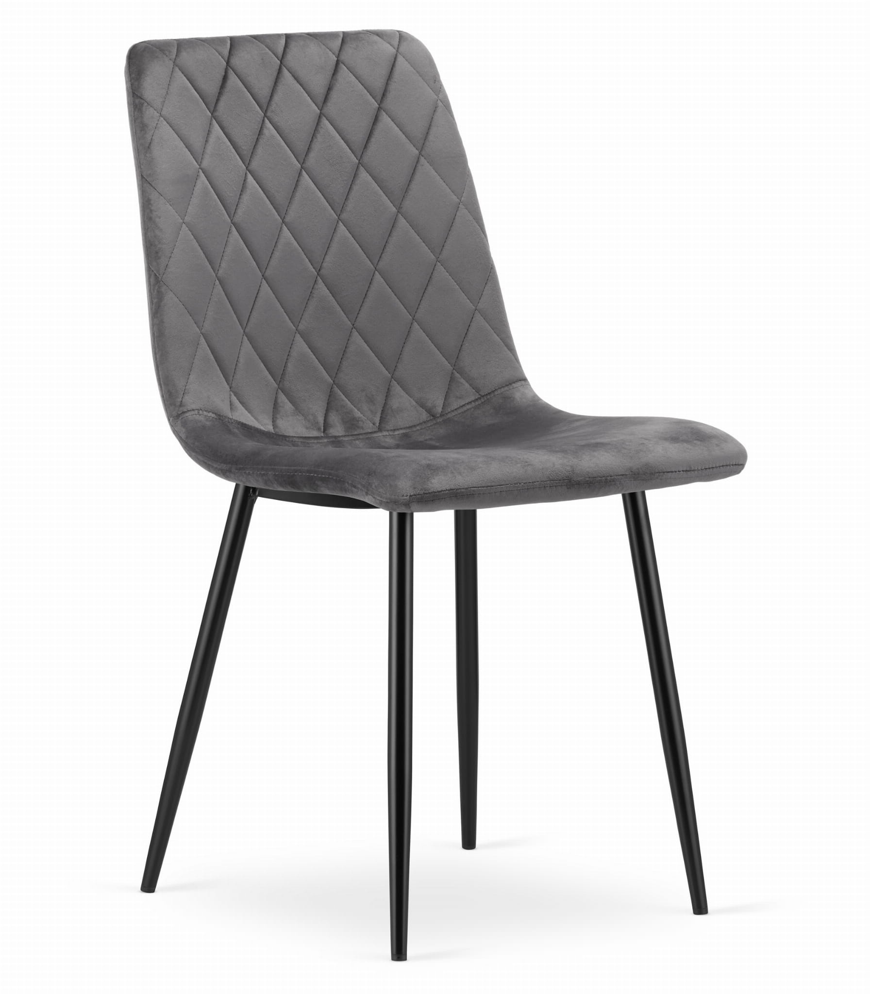 Velvet eetkamerstoel TURIN - 44,5x53x88,5cm - donkergrijs
