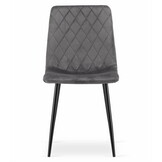 Velvet eetkamerstoel TURIN - 44,5x53x88,5cm - donkergrijs