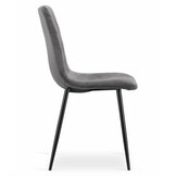 Velvet eetkamerstoel TURIN - 44,5x53x88,5cm - donkergrijs