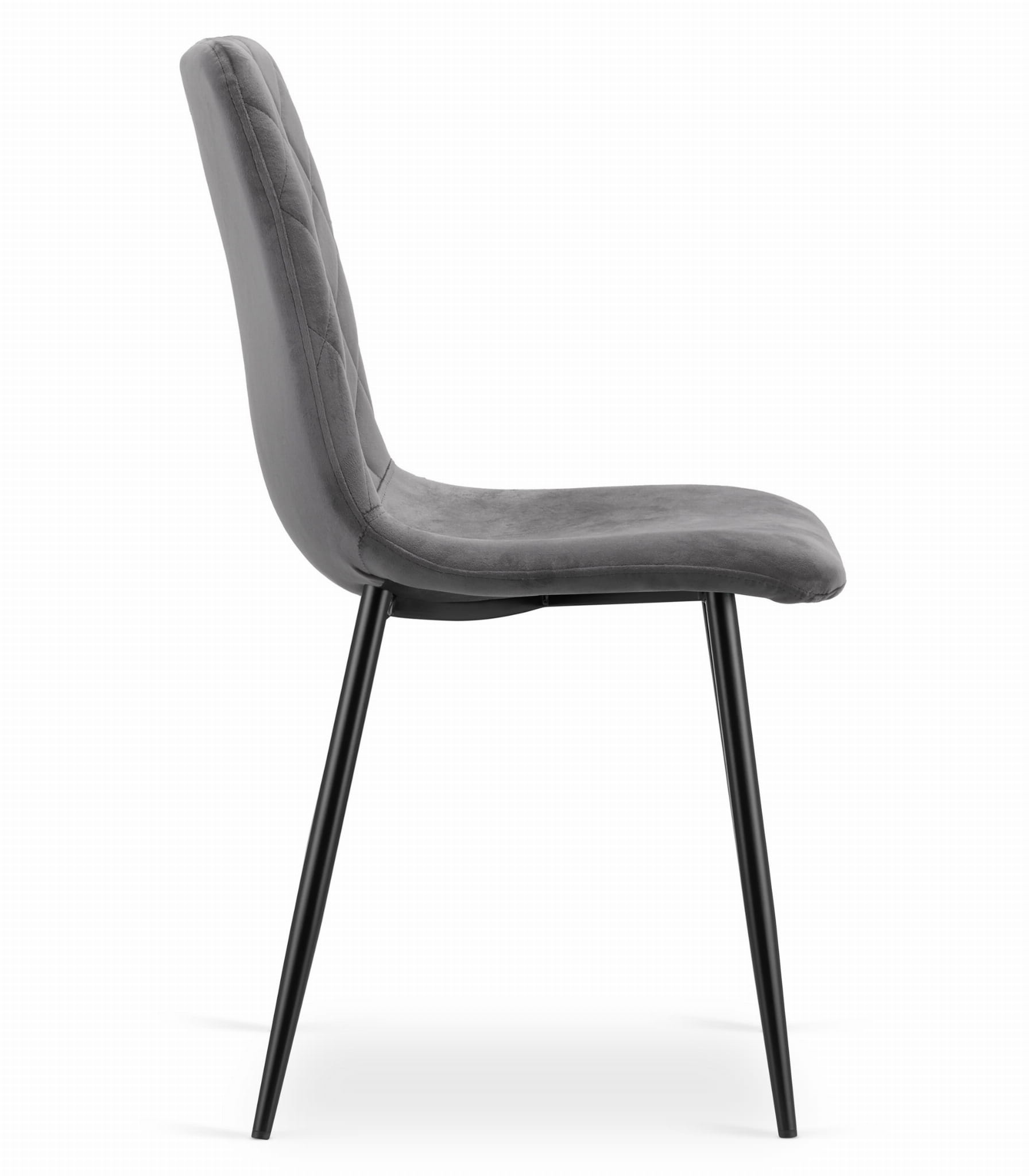 Velvet eetkamerstoel TURIN - 44,5x53x88,5cm - donkergrijs