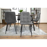 Velvet eetkamerstoel KARA - 44,5x50,5x87cm - donker grijs