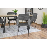 Velvet eetkamerstoel AMALFI - met armleuning - donker grijs