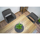 Velvet eetkamerstoel AMALFI - met armleuning - donker grijs