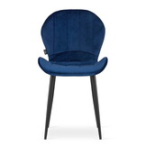 Velvet eetkamerstoel TERNI - 50,5x62x86cm - blauw