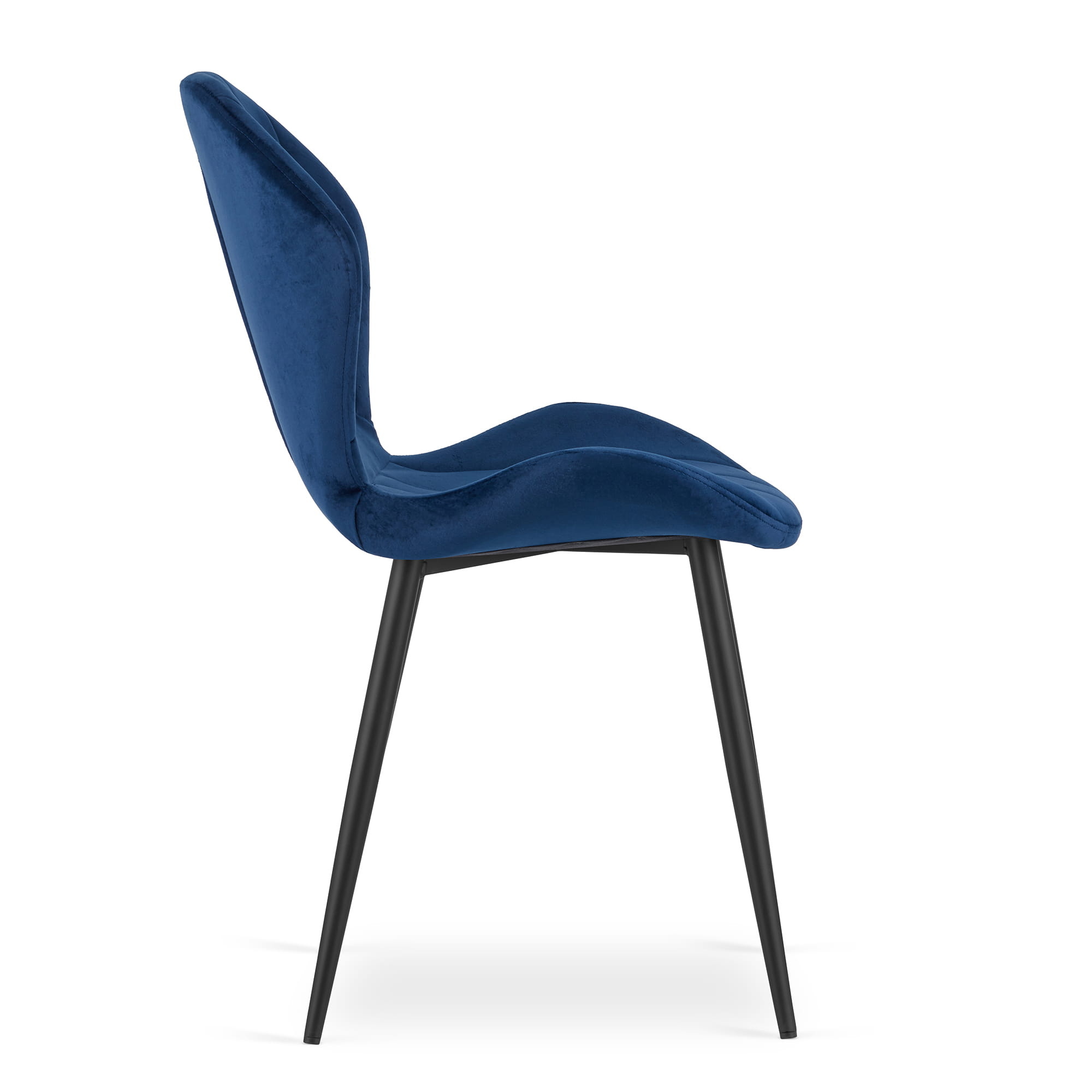 Velvet eetkamerstoel TERNI - 50,5x62x86cm - blauw