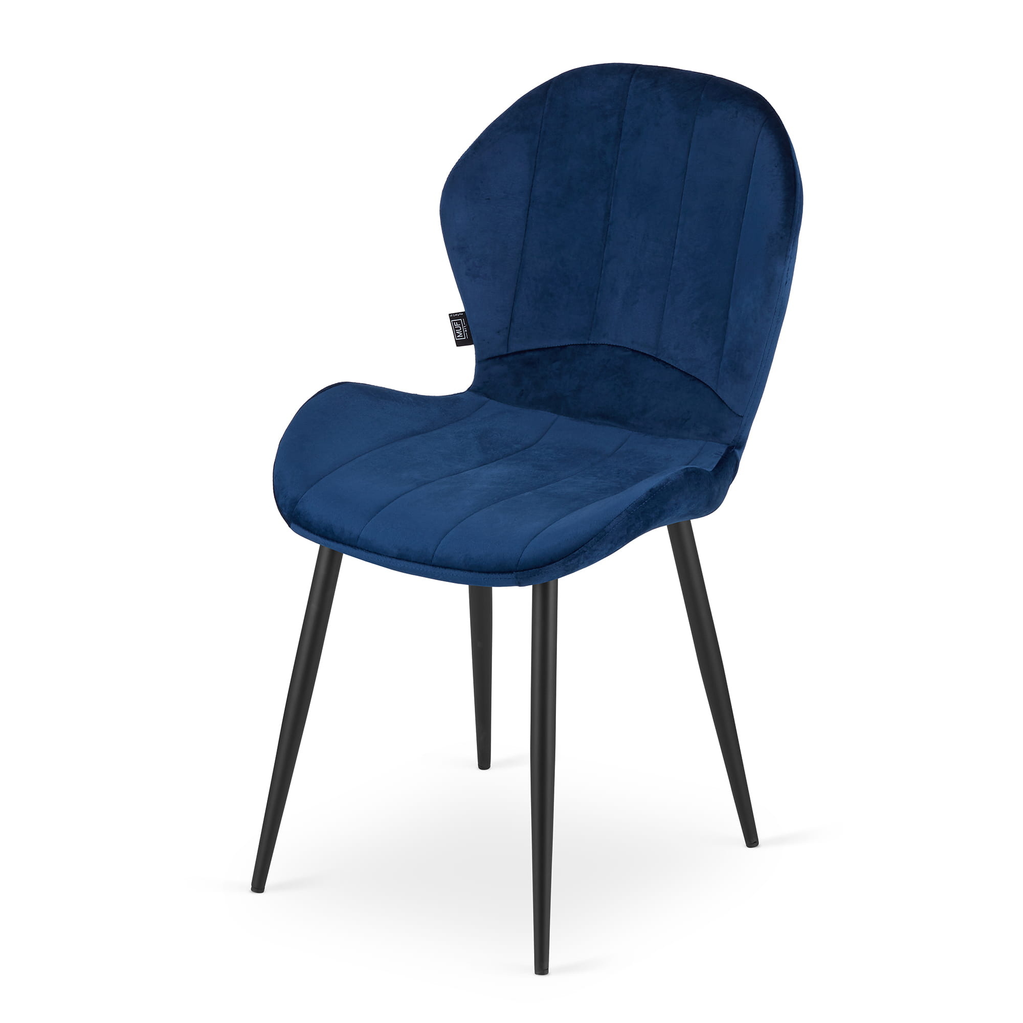 Velvet eetkamerstoel TERNI - 50,5x62x86cm - blauw