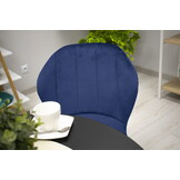 Velvet eetkamerstoel TERNI - 50,5x62x86cm - blauw