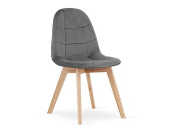 Velvet eetkamerstoel BORA - 44,5x54x81,5cm - donker grijs