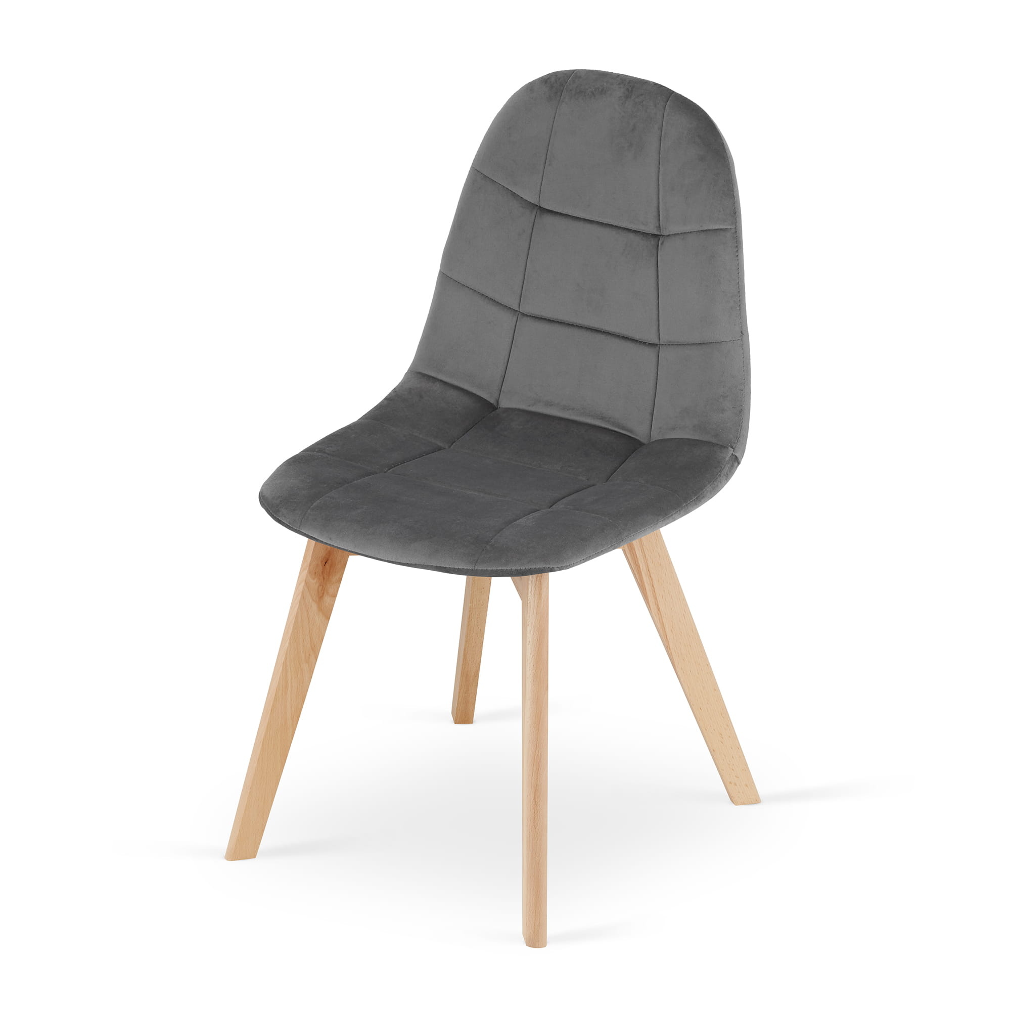 Velvet eetkamerstoel BORA - 44,5x54x81,5cm - donker grijs