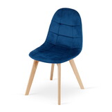 Velvet eetkamerstoel BORA - 44,5x54x81,5cm - marine blauw