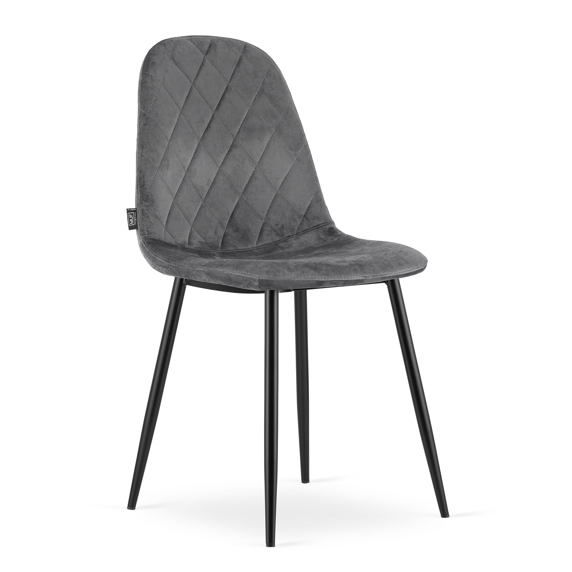 Velvet eetkamerstoel ASTI - 44,5x50,5x87,5cm - donker grijs