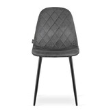 Velvet eetkamerstoel ASTI - 44,5x50,5x87,5cm - donker grijs