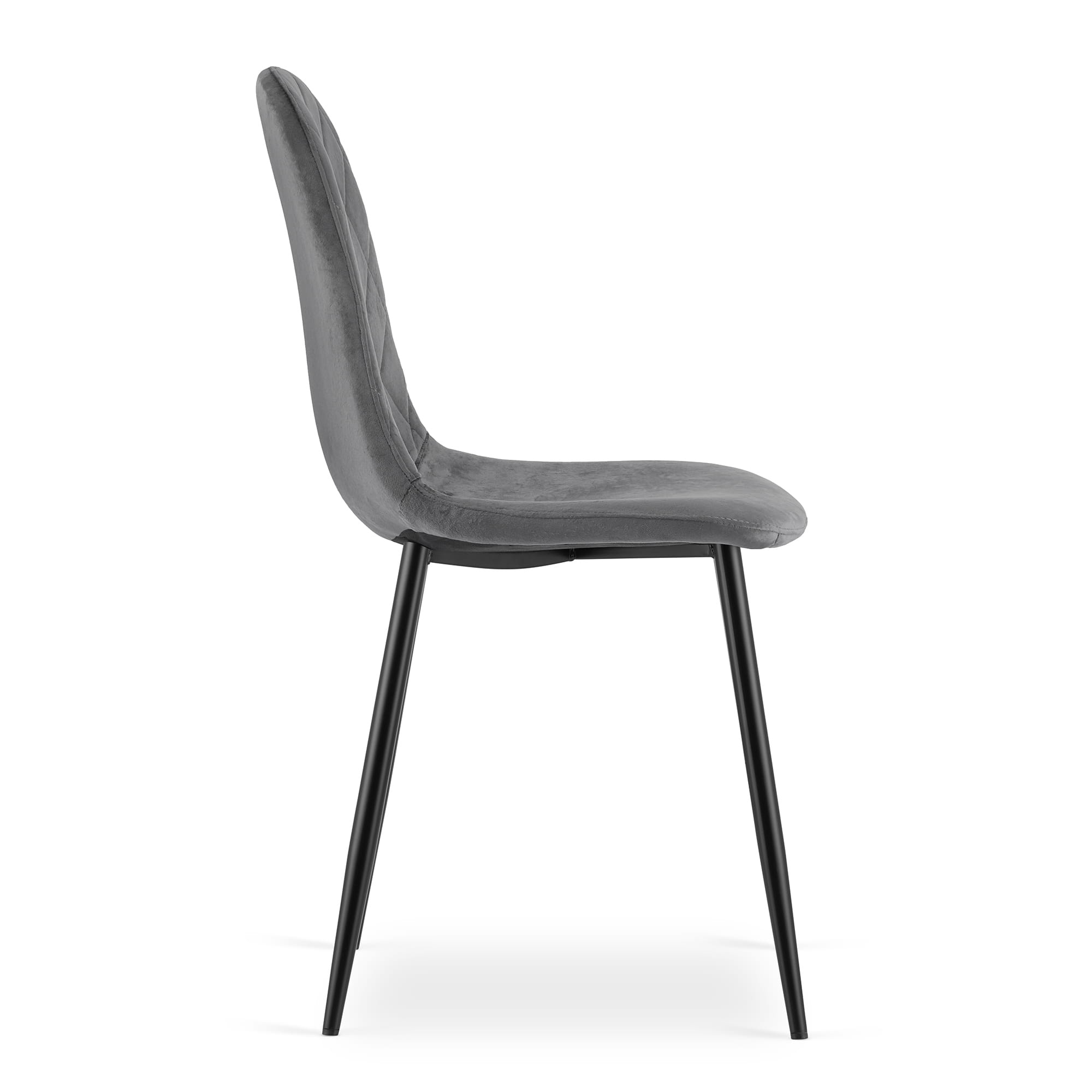 Velvet eetkamerstoel ASTI - 44,5x50,5x87,5cm - donker grijs