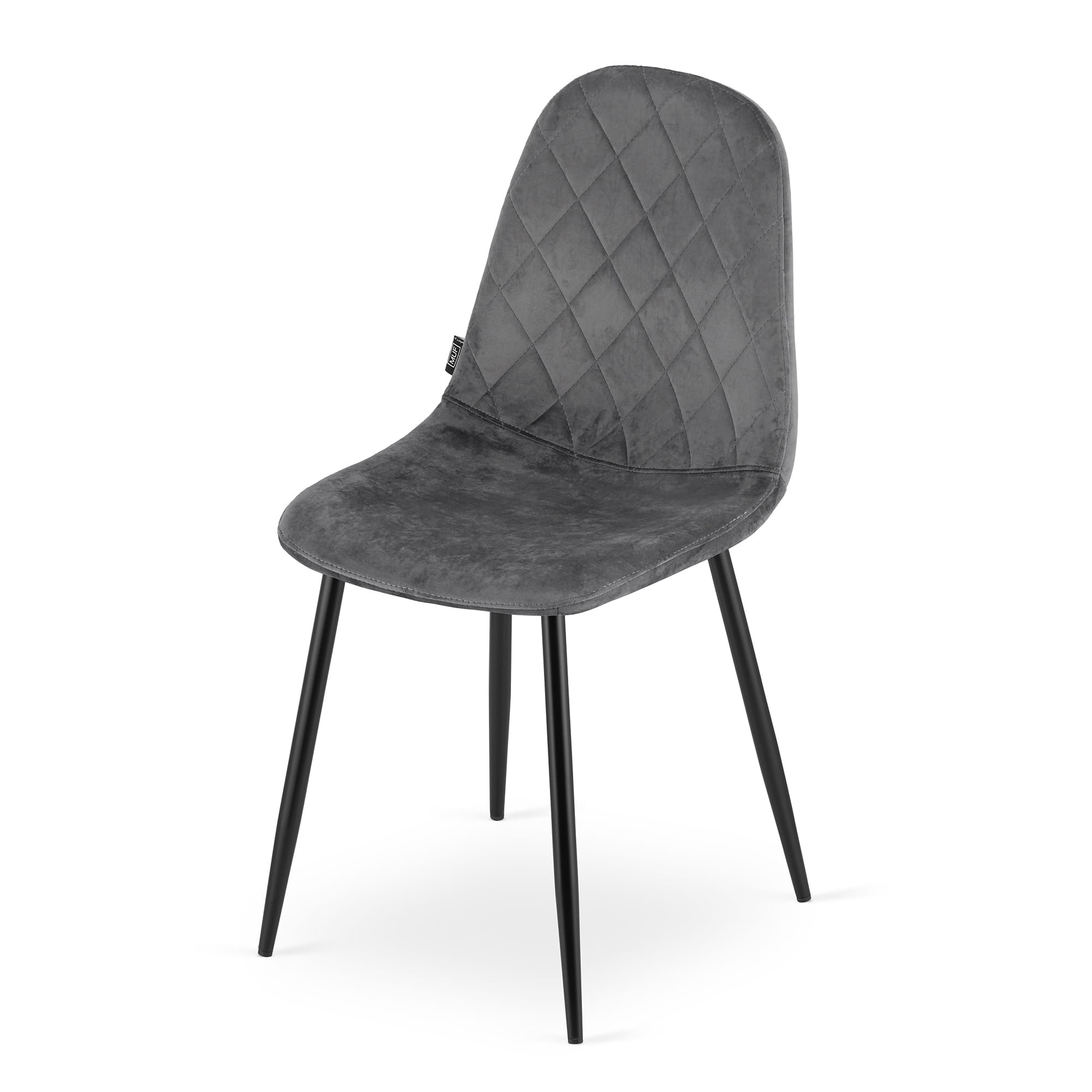 Velvet eetkamerstoel ASTI - 44,5x50,5x87,5cm - donker grijs
