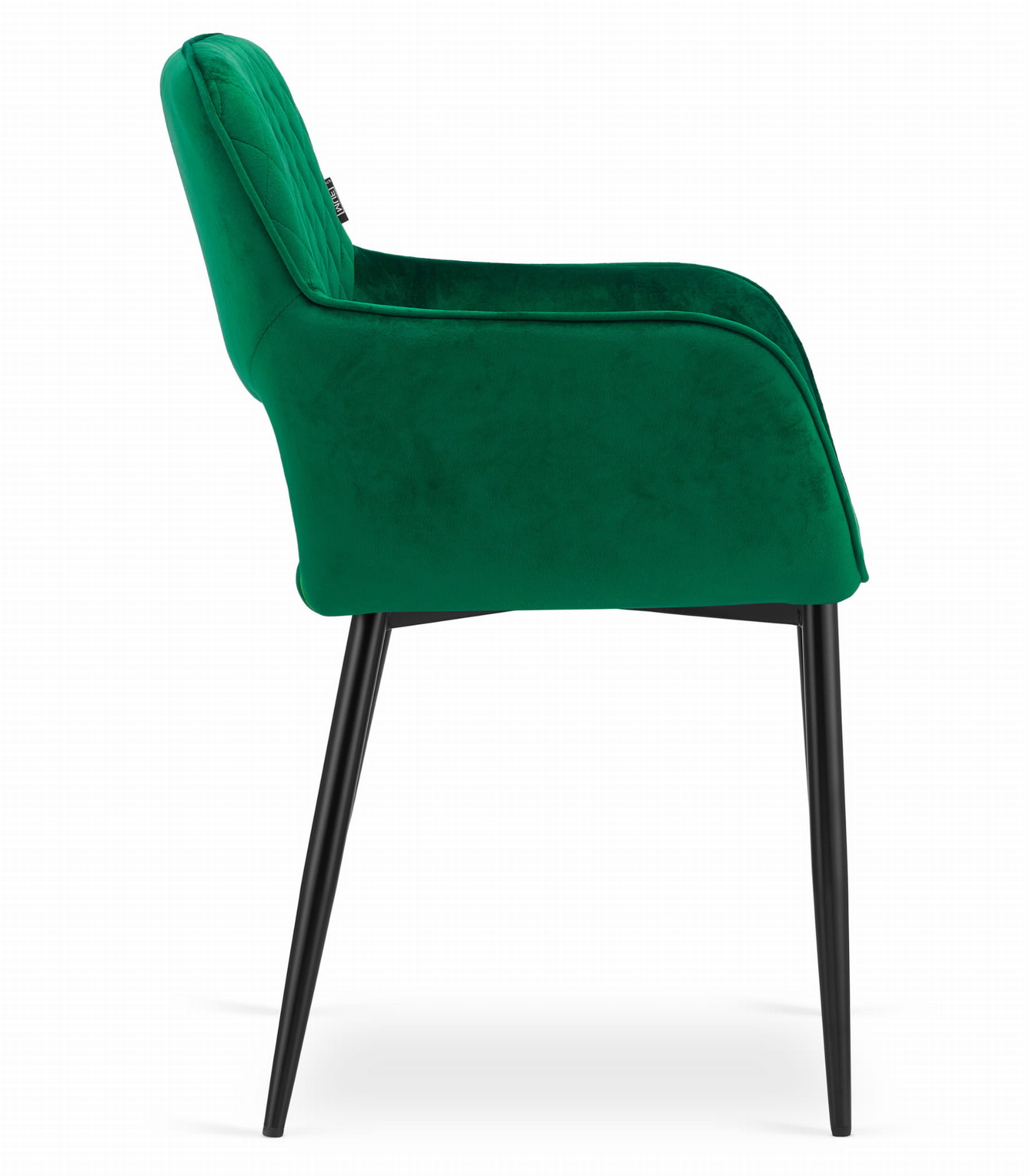 Velvet eetkamerstoel AMALFI - met armleuning - groen