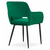 Velvet eetkamerstoel AMALFI - met armleuning - groen
