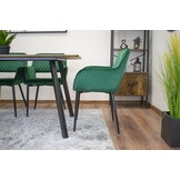 Velvet eetkamerstoel AMALFI - met armleuning - groen