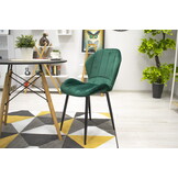 Velvet eetkamerstoel TERNI - 50,5x62x86cm - groen