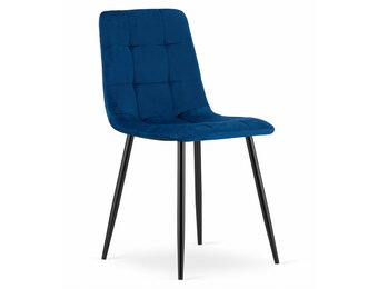 Velvet eetkamerstoel KARA - 44,5x50,5x87cm - marine blauw