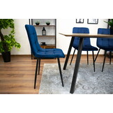 Velvet eetkamerstoel KARA - 44,5x50,5x87cm - marine blauw