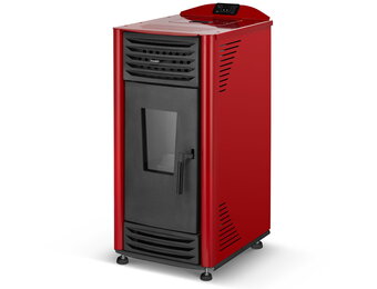 Pelletkachel - 8kW - rood - energielabel A++ - smart