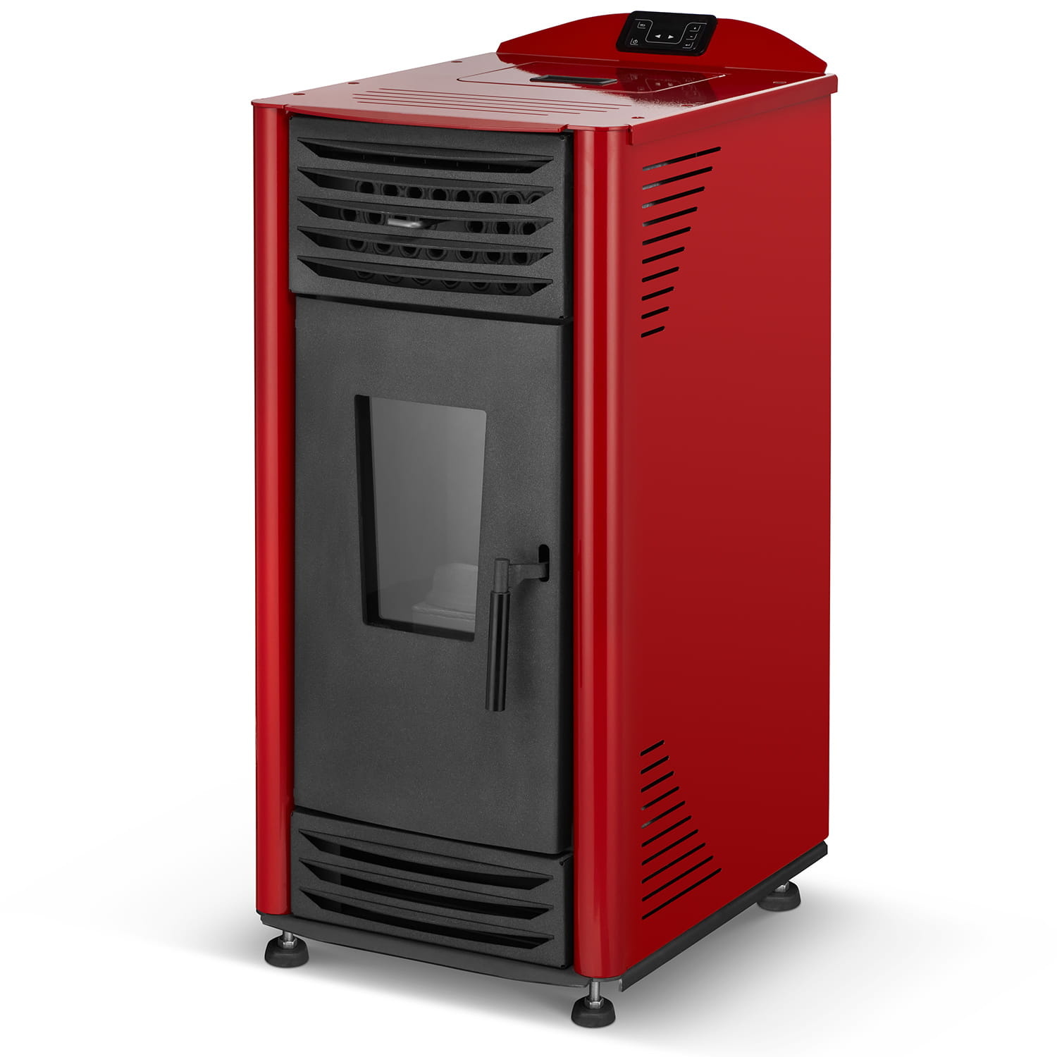 Pelletkachel - 8kW - rood - energielabel A++ - smart
