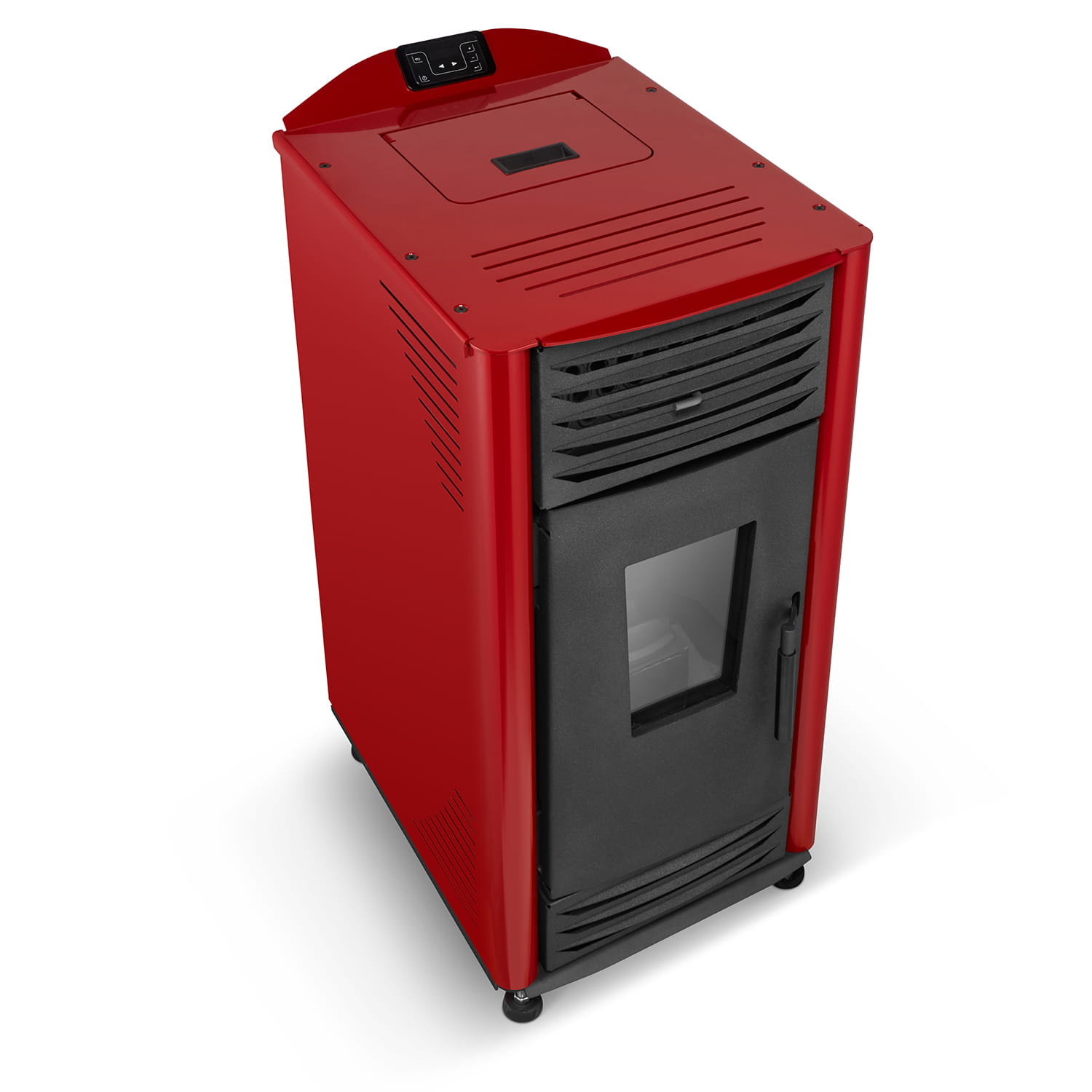 Pelletkachel - 8kW - rood - energielabel A++ - smart