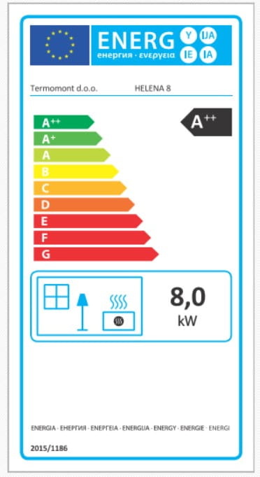 Pelletkachel - 8kW - zwart - energielabel A++ - smart