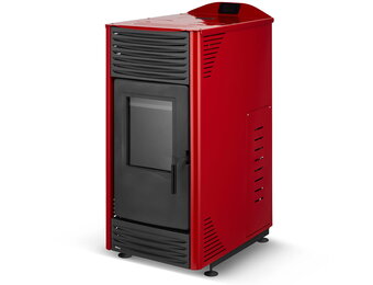 Pelletkachel - 15kW - rood - energielabel A++ - smart