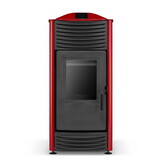 Pelletkachel - 15kW - rood - energielabel A++ - smart