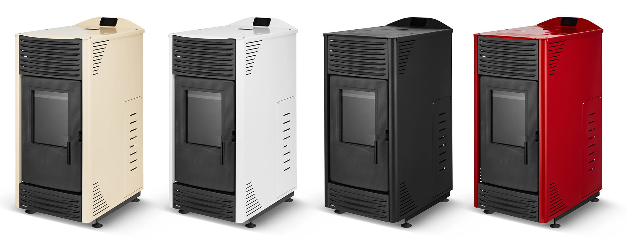 Pelletkachel - 15kW - rood - energielabel A++ - smart