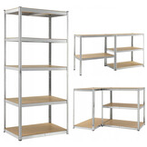 Stellingkast - 180x90x40 cm - verstelbaar - metaal - zilver