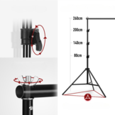 Achtergrond systeem - 2,6x3m - verstelbaar - zwart