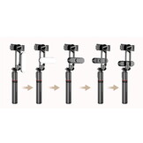 Selfie stick - LED-verlichting - tot 111cm - zwart, zilver