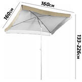 Parasol - 160x160cm - vierkant - beige - kantelbaar