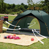 Pop up tent - 210x200x135cm - 4 persoons - groen