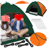 Pop up tent - 200x200x130cm - met klamboe - oranje, groen