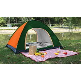 Pop up tent - 200x200x130cm - met klamboe - oranje, groen