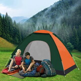 Pop up tent - 200x200x130cm - met klamboe - oranje, groen