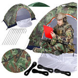 Pop up tent - 200x200x130cm - met klamboe - camouflag﻿e