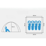 Pop up tent - 200x200x130cm - met klamboe - camouflag﻿e