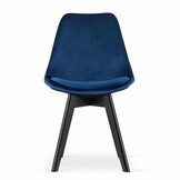 Velvet eetkamerstoel NORI - 48,5x54x84cm - blauw, zwart