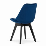 Velvet eetkamerstoel NORI - 48,5x54x84cm - blauw, zwart