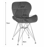 Velvet eetkamerstoel NEST - 47x53x73cm - groen, goud