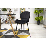 Velvet eetkamerstoel TERNI - 50,5x62x86cm - zwart