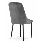 Velvet eetkamerstoel CAPRI - 48x56x93cm - grijs