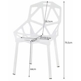 Tuinstoel ESSEN - 54x50x79,5cm - zwart - ergonomisch